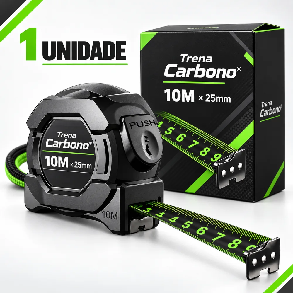 Uma unidade da Trena Carbono 10m x 25mm